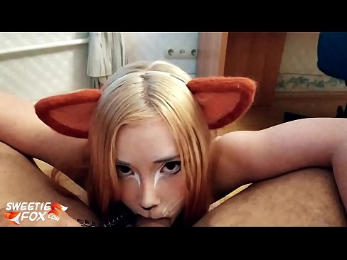 ❤️ E folo e Kitsune le titi ma le cum i lona gutu Vitio feusua'iga ❤